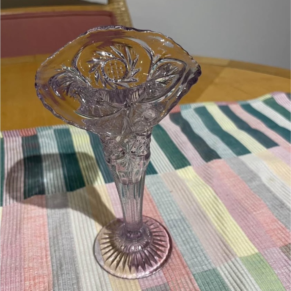 RARE Antique Edwardian Amethyst Glass Vase
